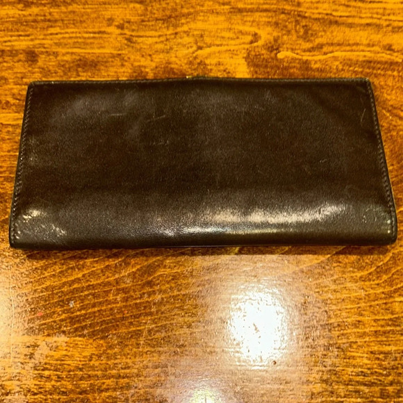 GUCCI wallet GUC brown leather long wallet VINTAGE gold clasp Luxury Find - Picture 4 of 14